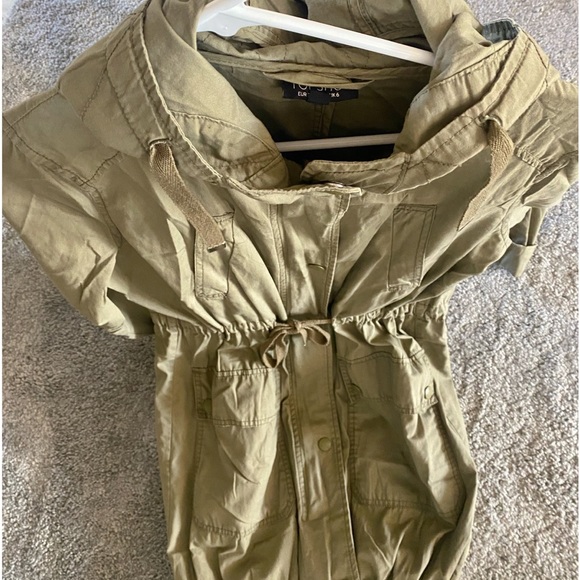 TOPSHOP Utility Cargo Long Length Khaki Jacket - Picture 6 of 7